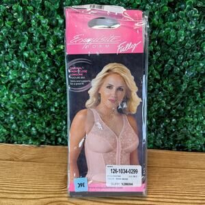 NEW Exquisite Form Fully Full Figure Beige Front Close Posture Bra 36 C Sliming